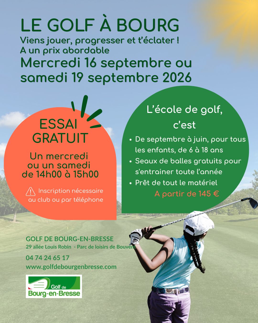Essai gratuit Ecole de Golf